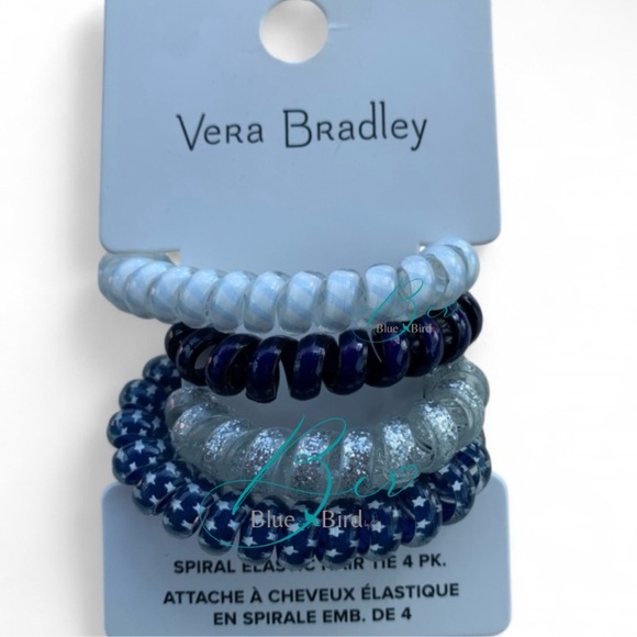 Vera Bradley Spiral Elastic Hair Tie 4PK - Picture 2 of 3